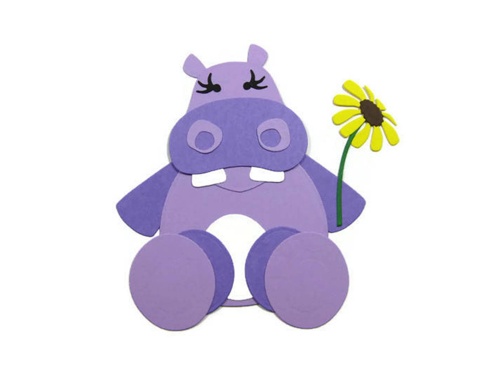 Paper Hippopotamus Die Cut Set of 2 Paper Hippo Die Cut Set Etsy