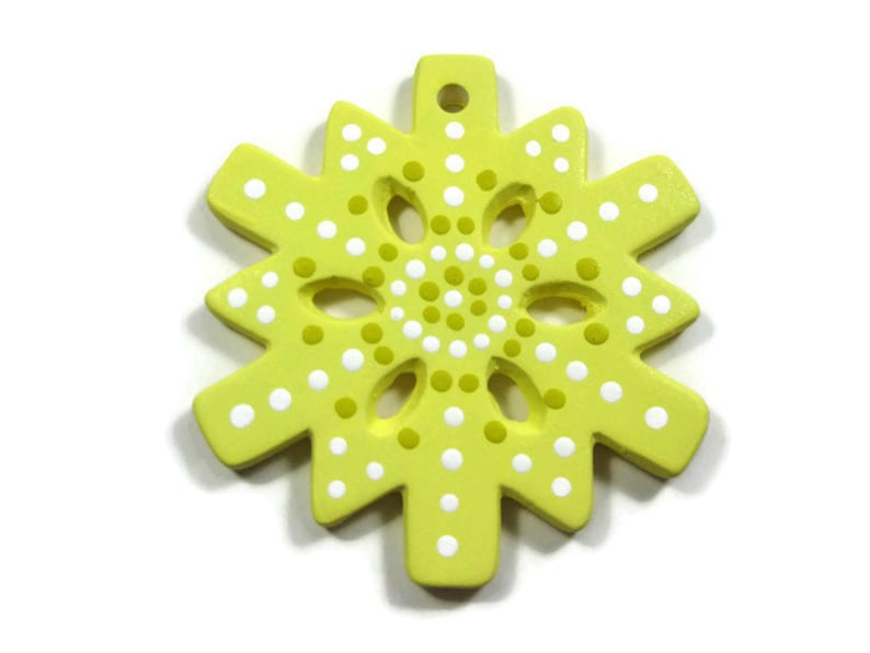 Shades of Yellow Polka Dot Snowflake Ceramic Ornament Ready to be Personalized