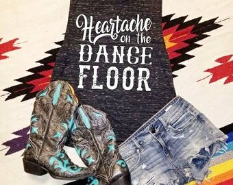 Heartache On The Dance Floor  - Flowy Scoop Muscle Shirt