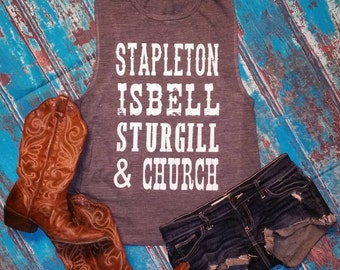 Stapleton,  Sturgill,  Isbell & Church - Flowy Scoop Muscle Shirt