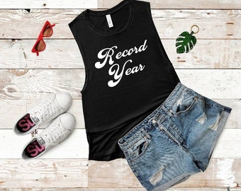Record Year - Flowy Scoop Muscle Shirt