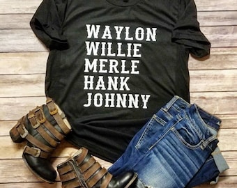 NEW** Waylon Willie Merle Hank Johnny  Unisex T-Shirt