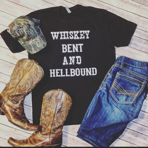 Whiskey Bent and Hellbound Distressed Unisex T-shirt - Etsy