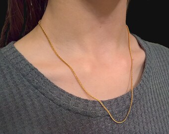 18 Inch Gold Chain Necklace Etsy