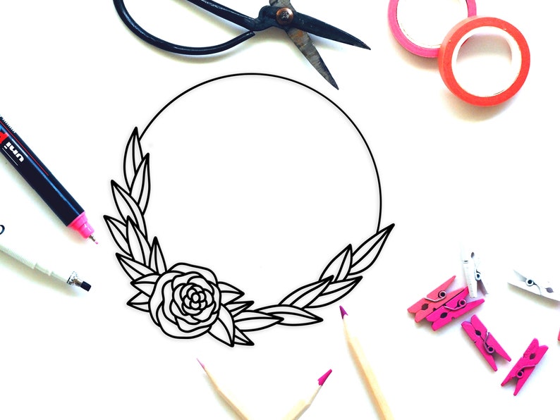 Download Floral Wreath SVG Cricut Cut File Wreath svg Circle | Etsy