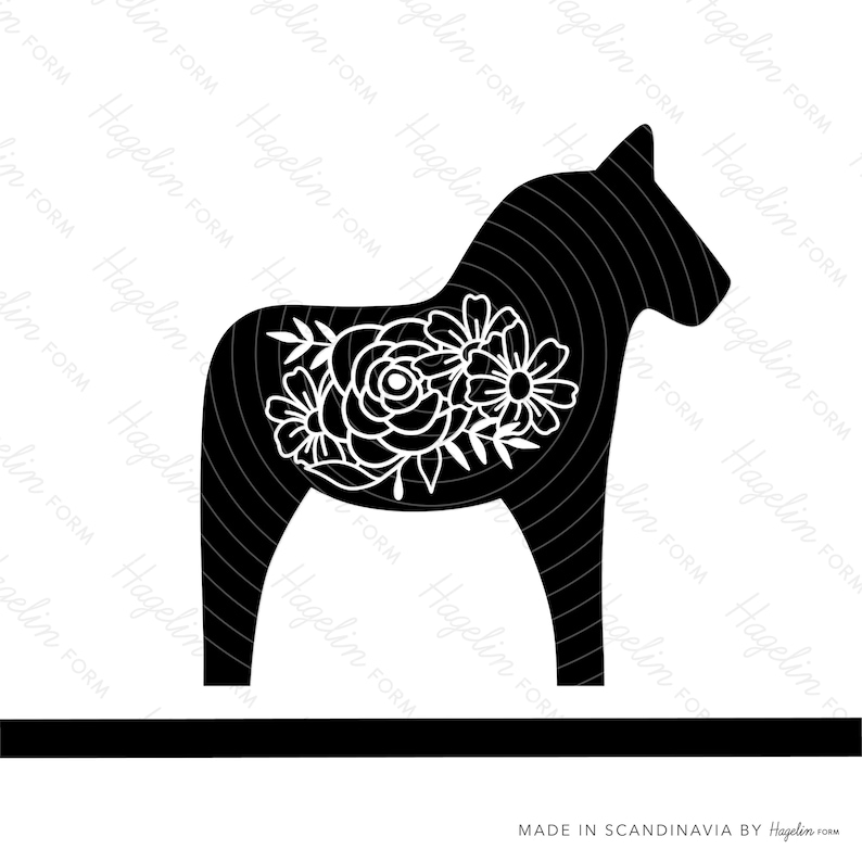 Download Dala Horse SVG Christmas Floral SVG Horse svg Horse Flowers | Etsy