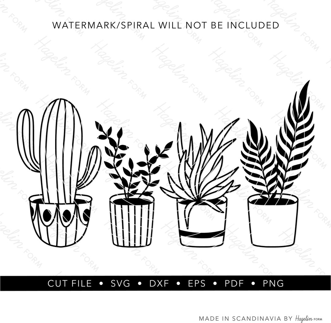 SVG Plants in a Row Potted Plants SVG Plants Cut File Etsy Canada
