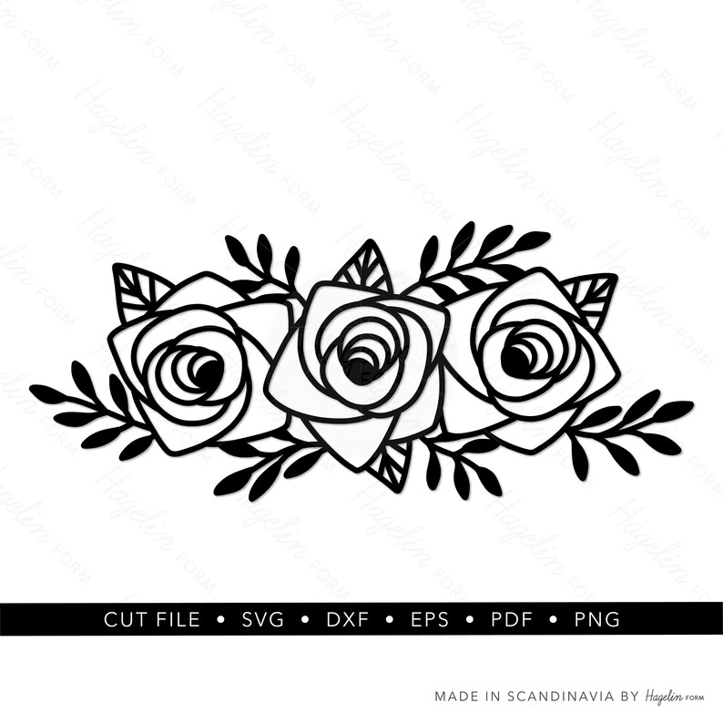 Floral SVG Files Flower Border Rose Cut File Flower Swag Etsy