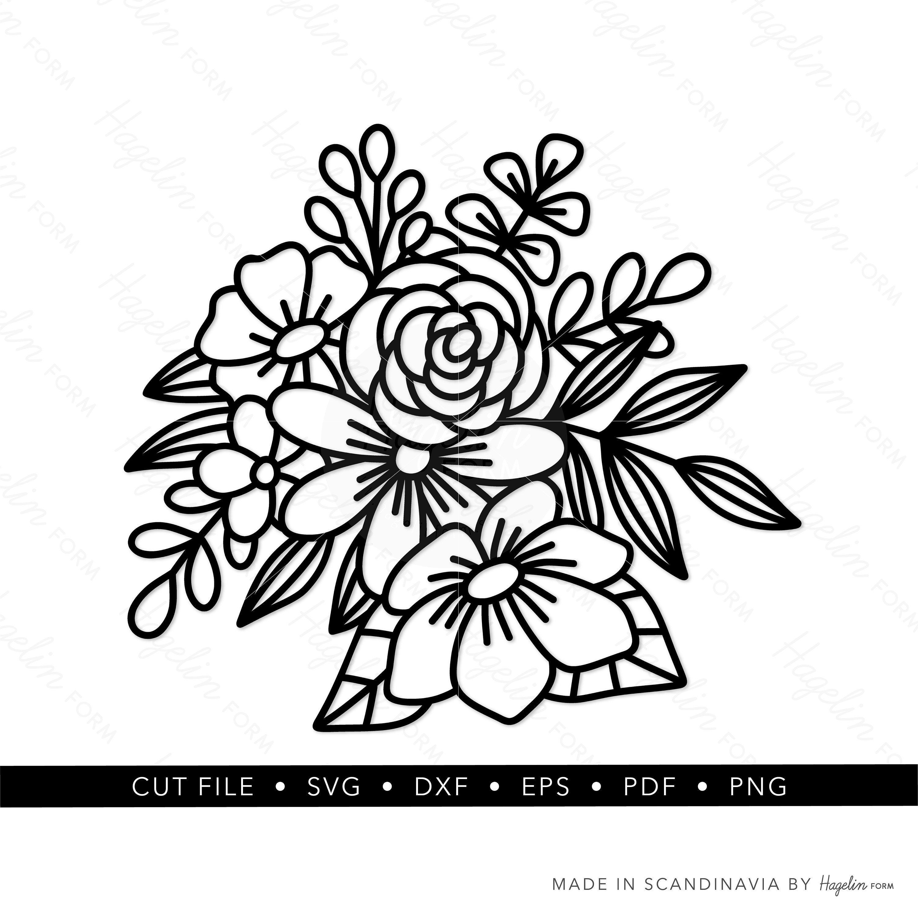 Floral SVG Flower SVG Flower Bouquet Svg Flowers Svg File Etsy