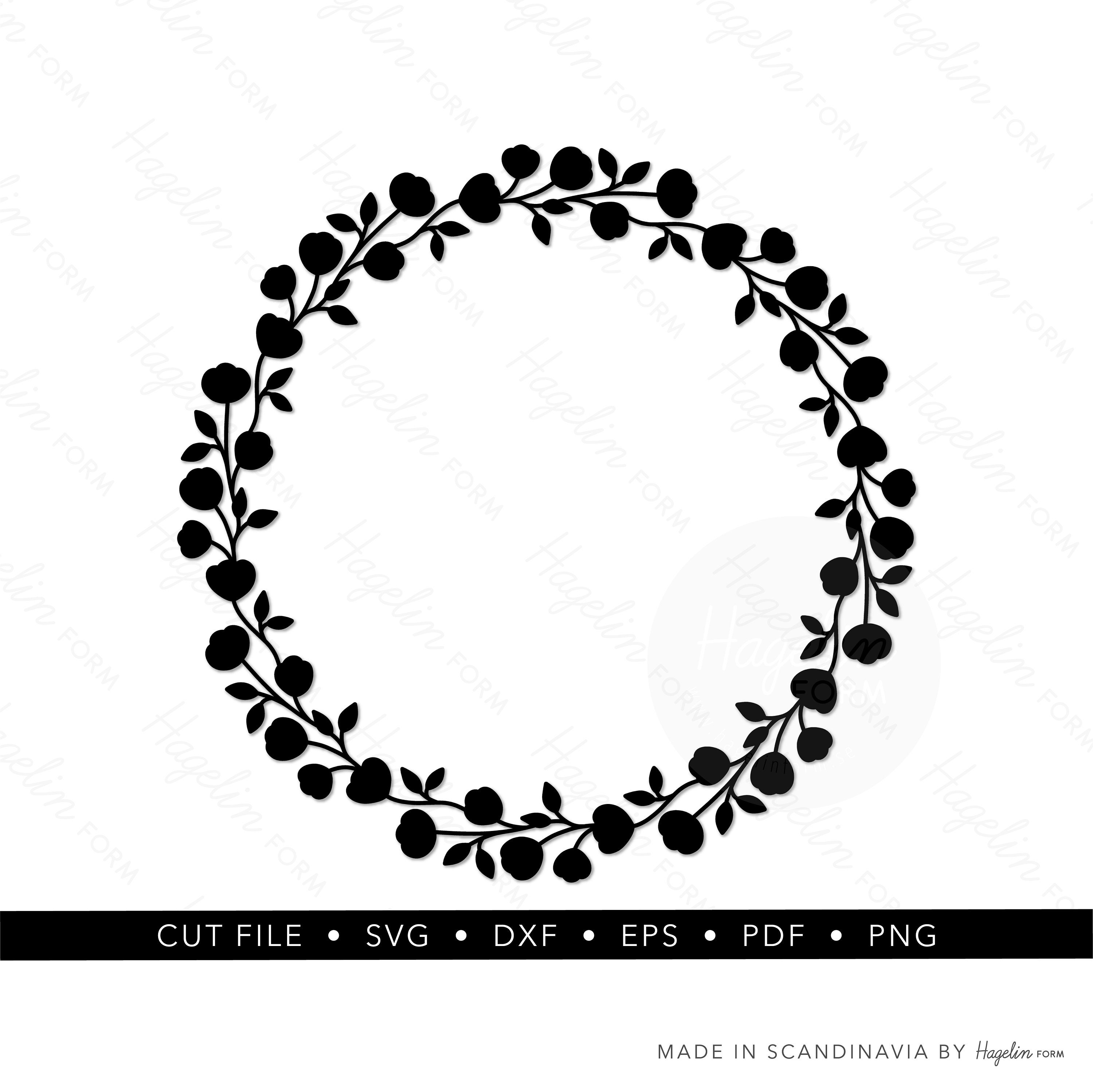 Flower Wreath SVG Floral Silhouette SVG Floral Wreath | Etsy