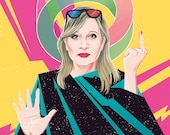 Carrie Fisher says hi from another dimension (signed prints) © Iván García.