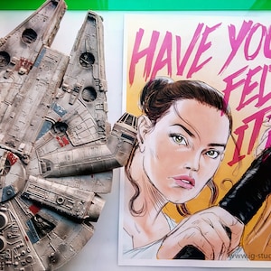 Daisy Ridley as Rey from Star Wars Episode VIIl The Force Awakens signed prints © Iván García image 2