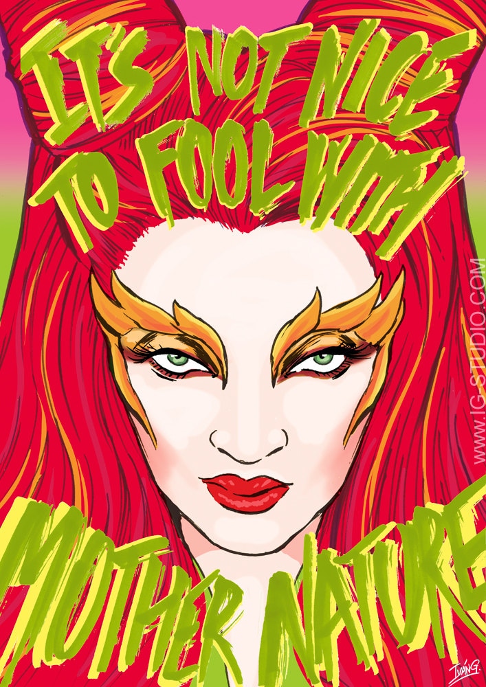 Uma Thurman As Poison Ivy Signed Prints C Ivan Garcia Etsy