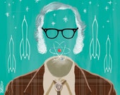 Isaac Asimov (signed prints) © Iván García