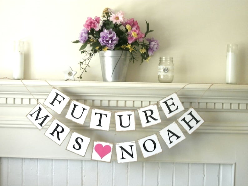 Bridal Shower Banner Wedding Shower Decor Future Mrs Banner Personalized Wedding Sign