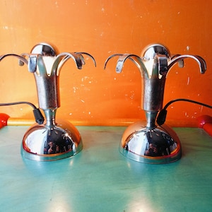 Pistillo lamp pair Oma design chrome Made in Italy 1970s