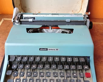 Olivetti Studio 46 Blue, Vintage Manual Typewriter, Restored
