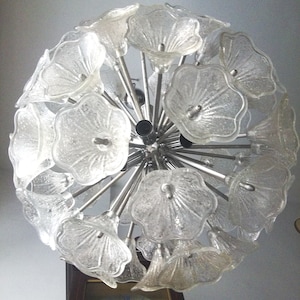 Venini chandelier Murano Esprit flowers Made in Italy 1960s