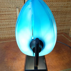 Murano Glass Egg Table Lamp Made in Italy 1980s