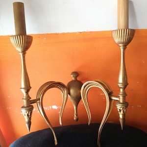 FIlc Milano wall lamp pair gilt brass F.I.L.C made in Italy 1960s