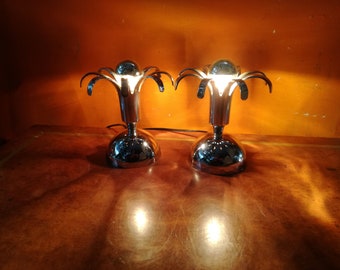 Pistillo lamp pair Oma design chrome Made in Italy 1970s