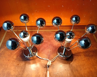 Wandleuchte Pistillo, Paar Wandleuchten im authentischen Space-Age-Stil, hergestellt in Italien in den 1970er Jahren