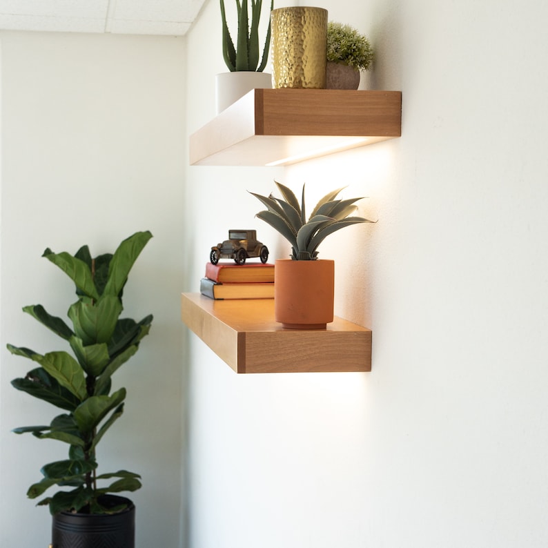 Modern LED Kitchen Floating Shelves Kitchen Shelving FREE Etsy