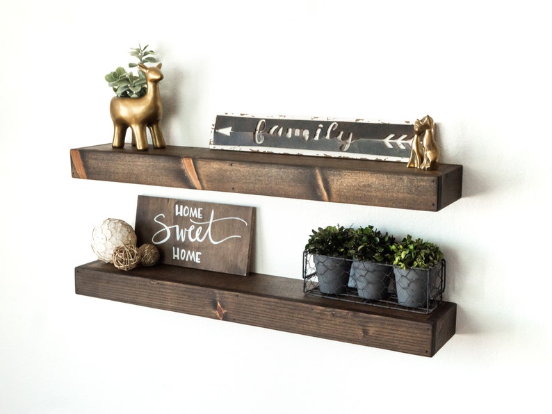 Kitchen Floating Shelves, Rustic Shelving, FREE SHIPPING, Wood Shelves, Rustic / Farmhouse , ANY Finish / Dimension image 4