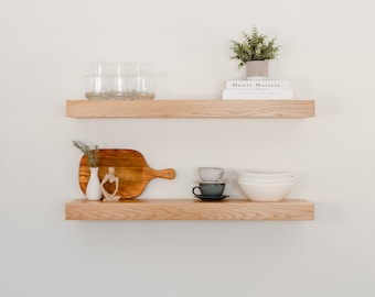 White Oak Floating Shelves, Contemporary Look, White Oak Wood Shelf, FREE Shipping, Easy Install