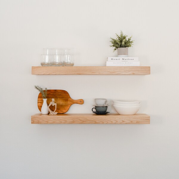 White Oak Floating Shelves Etsy