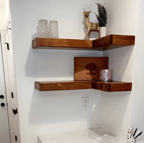 Corner Floating Shelf, Heart Wooden Shelves, Greenhouse, White Rustic Corner  Shelves, Organizer Storage, Home Decor, Handmade, Kitchen Shelf 