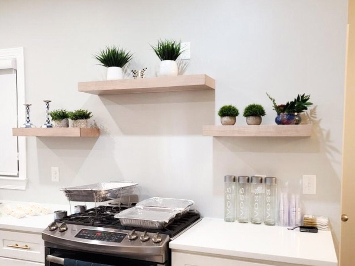 Modern Floating Shelves Maple Wood Shelf FREE Shipping ANY - Etsy