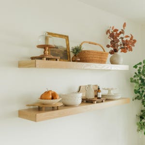 White Oak Floating Shelves, Contemporary Look, White Oak Wood Shelf, FREE Shipping, Easy Install