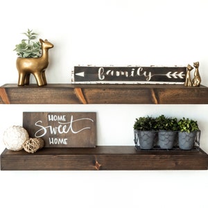 Kitchen Floating Shelves, Rustic Shelving, FREE SHIPPING, Wood Shelves, Rustic / Farmhouse , ANY Finish / Dimension image 2