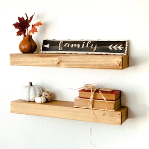 Kitchen Floating Shelves, Rustic Shelving, FREE SHIPPING, Wood Shelves, Rustic / Farmhouse , ANY Finish / Dimension image 6