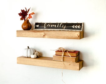 Rustic Floating Shelves, Bathroom Shelves, Kitchen Shelving, FREE Shipping, Handmade, Custom Dimensions, Farmhouse, Customizable Wood Shelf