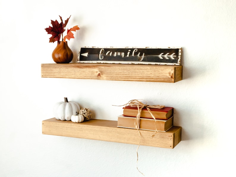 Kitchen Floating Shelves, Rustic Shelving, FREE SHIPPING, Wood Shelves, Rustic / Farmhouse , ANY Finish / Dimension image 6