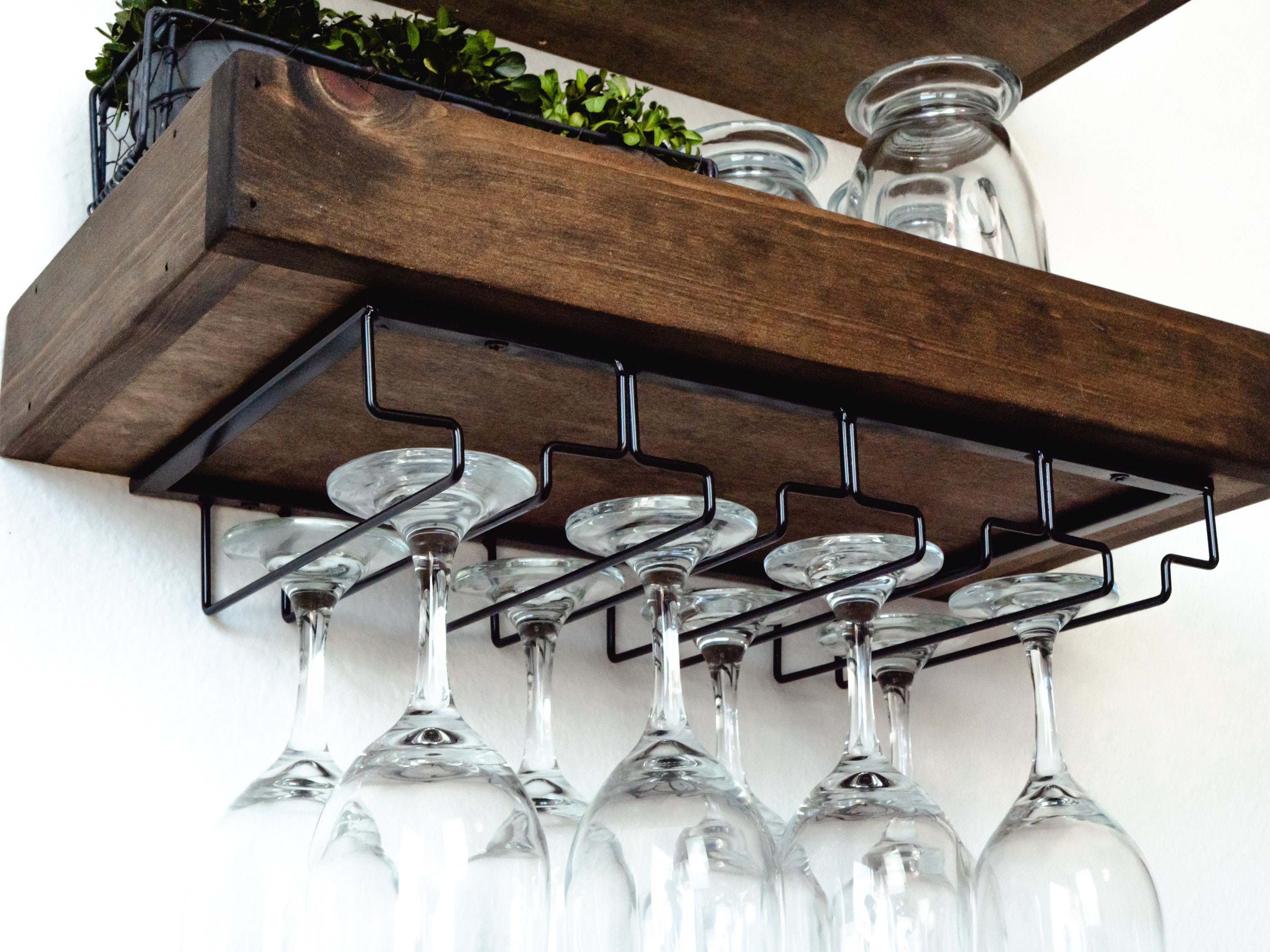 shelf and wine glass holder