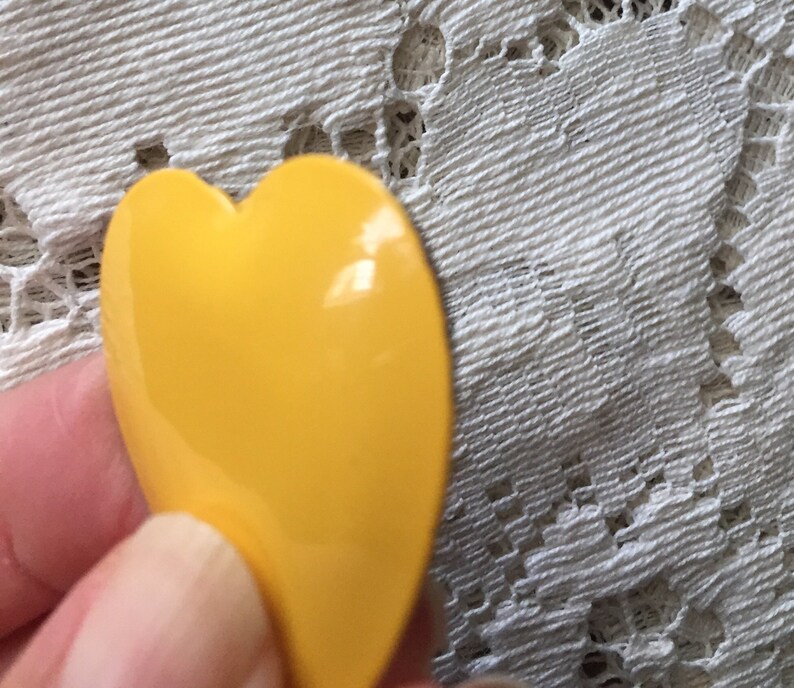Yellow Heart Clip-on Earrings vintage earrings