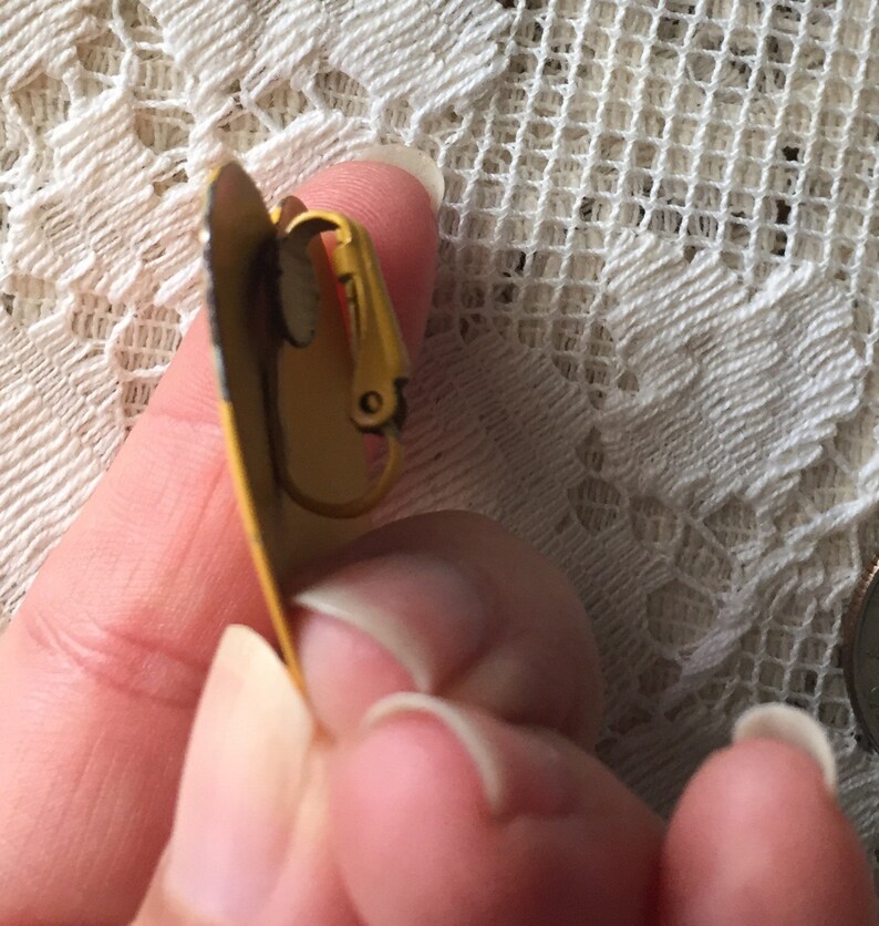 Yellow Heart Clip-on Earrings vintage earrings