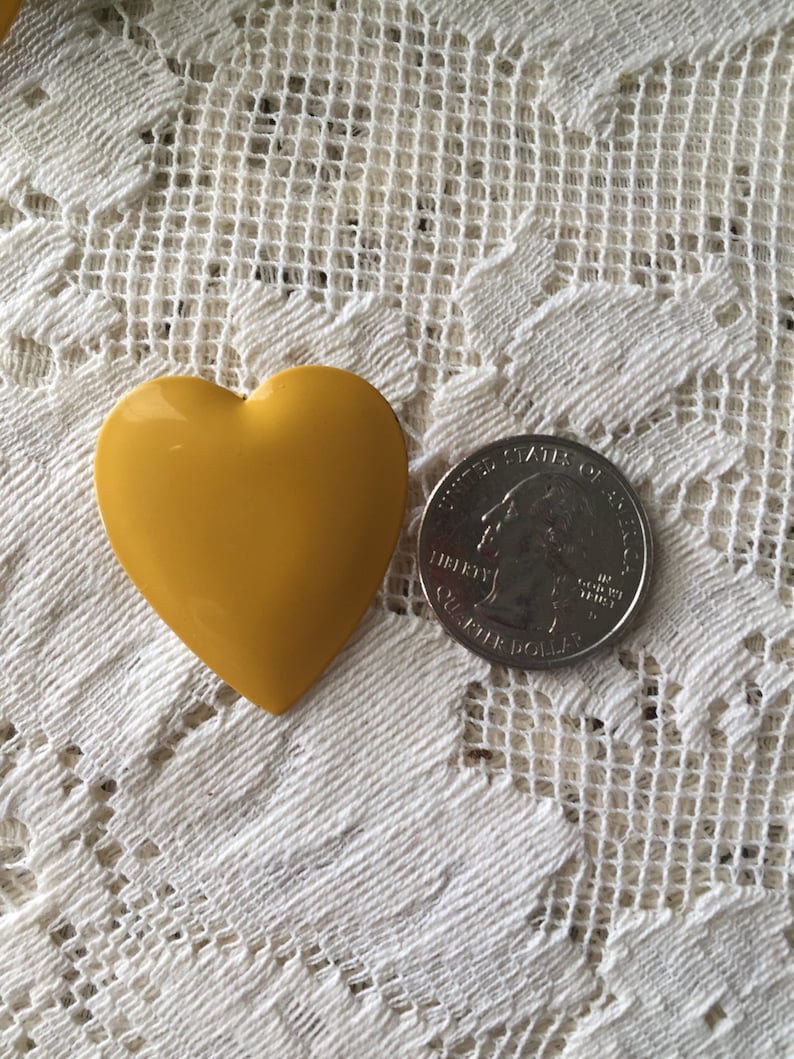 Yellow Heart Clip-on Earrings vintage earrings