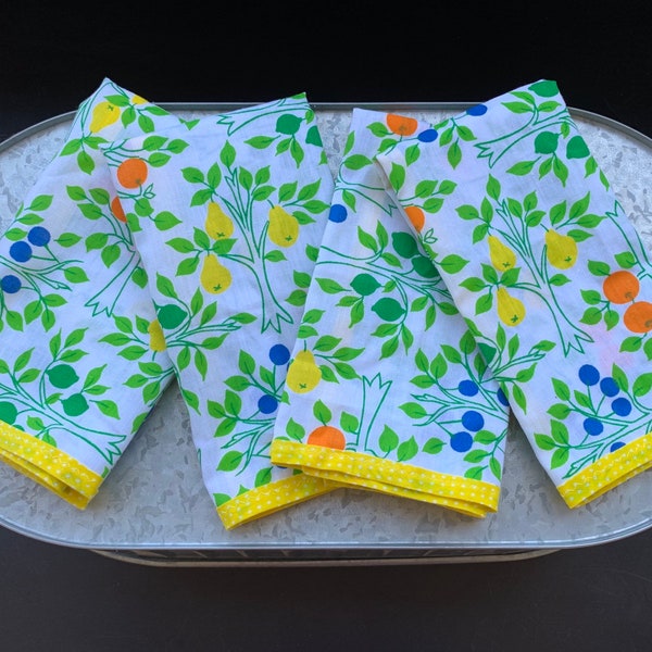 Vintage Fruit Cloth Napkins