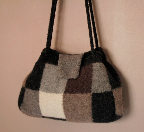 boiled wool tote bag