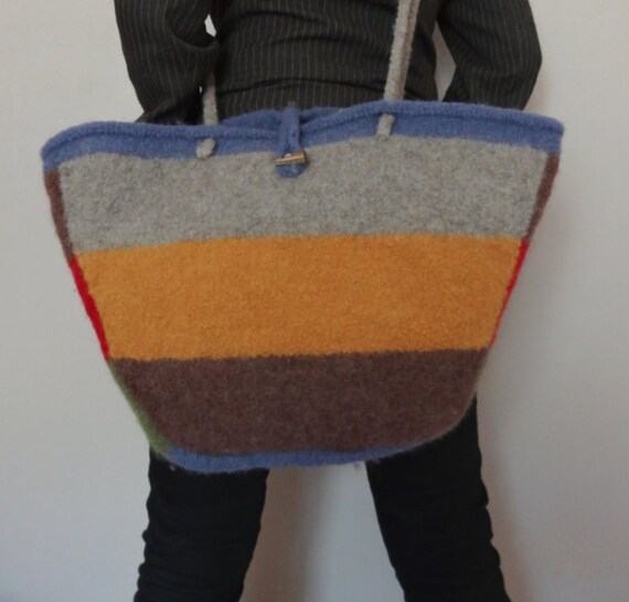 boiled wool tote bag