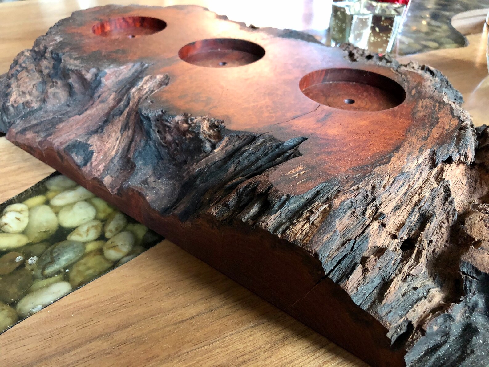 Custom Made Live Edge Burl GLASSYBABY / Candle Display / Etsy