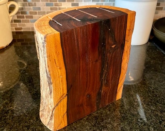 Custom Handmade Natural Edge Arizona DESERT IRONWOOD Kitchen ART & Countertop Knife Display Block .