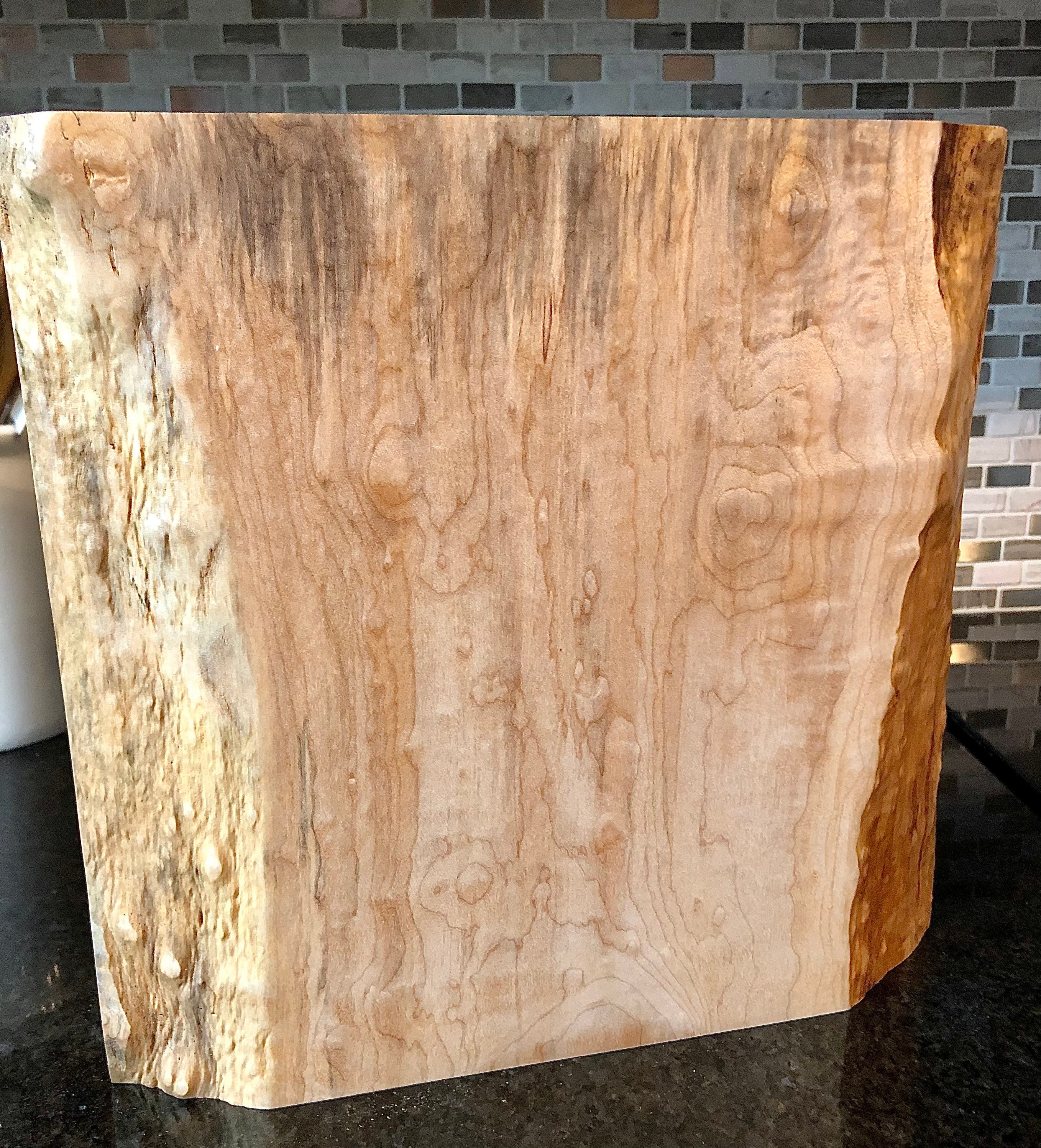 Custom Hecho a mano borde vivo MAPLE BURL cocina ARTE & bloque | Etsy