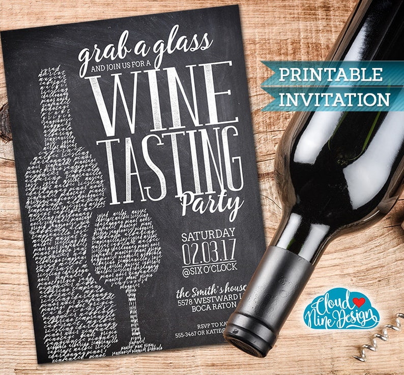 Wine Tasting Invitation Party PRINTABLE Etsy
