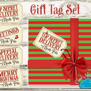 North Pole Gift Tags, From Santa Tags, Printable Kids Gifts, Christmas ...