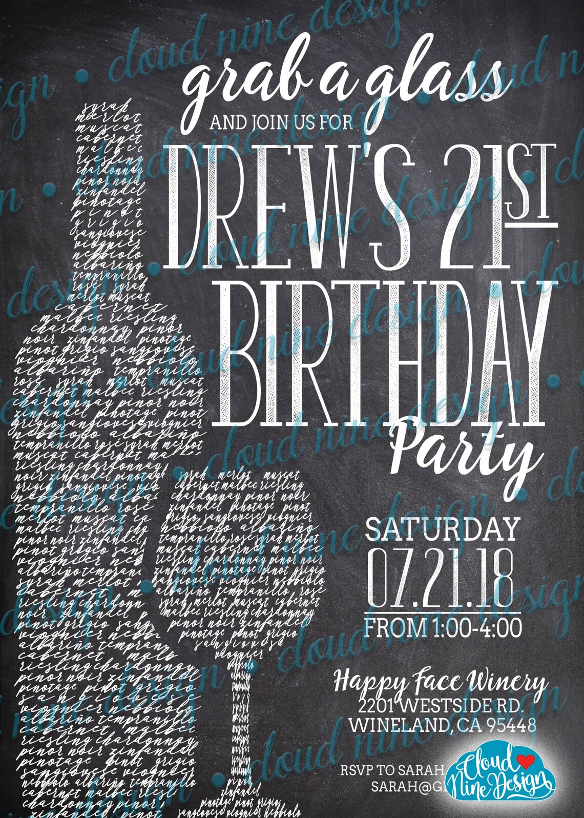 Birthday Party Wine Tasting Invitation Wine-themed Party - Etsy